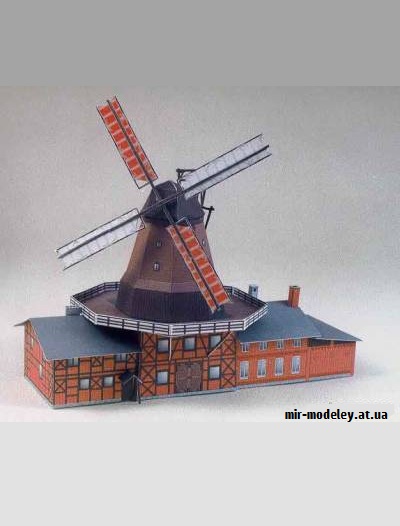 №9118 - Wiatrak v Wikrowie, Dom podcieniowy v Dworku (JSC 215) из бумаги — развертка (шаблон) papercraft скачать бесплатно | Мир бумажного моделирования
