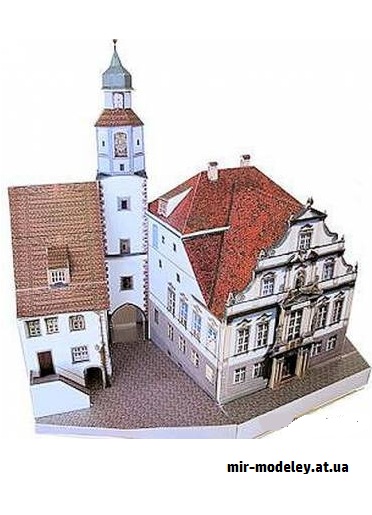 №9234 - Ратуша (Dieter Welz / Ausschneide Bogen 03) из бумаги — развертка (шаблон) papercraft скачать бесплатно | Мир бумажного моделирования