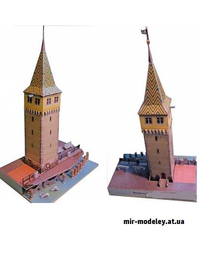 №9238 - Der Mangenturm (alter Leuchtturm) in Lindau / Bodensee (Dieter Welz / Ausschneide Bogen 07) из бумаги — развертка (шаблон) papercraft скачать бесплатно | Мир бумажного моделирования