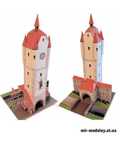 №9239 - Башня / Peterstor (Leutkircher Tor) (Dieter Welz / Ausschneide Bogen 08) из бумаги — развертка (шаблон) papercraft скачать бесплатно | Мир бумажного моделирования