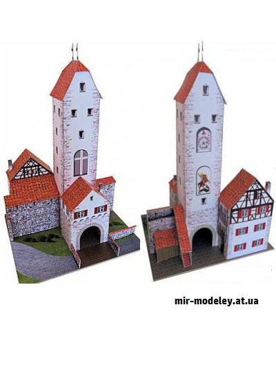 №9240 - Isnyer Tor in Wangen/Allgäu (Dieter Welz / Ausschneide Bogen 09) из бумаги — развертка (шаблон) papercraft скачать бесплатно | Мир бумажного моделирования