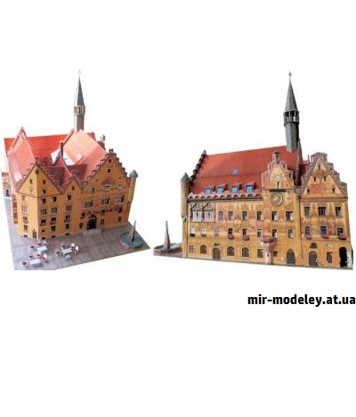 №9241 - Ратуша в Ульме (Dieter Welz / Ausschneide Bogen 10) из бумаги — развертка (шаблон) papercraft скачать бесплатно | Мир бумажного моделирования
