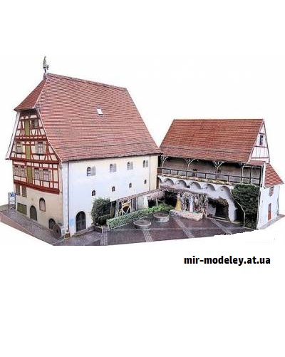 №9243 - Die Eselmühle in Wangen/Allgäu (Dieter Welz / Ausschneide Bogen 12) из бумаги — развертка (шаблон) papercraft скачать бесплатно | Мир бумажного моделирования