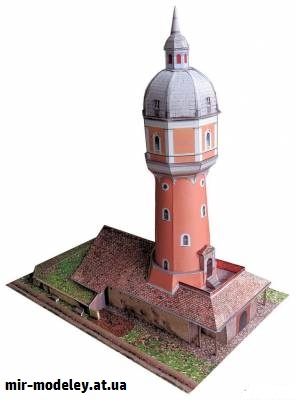 №9244 - Der Wasserturm am Kollmannspark von Neu-Ulm (Dieter Welz / Ausschneide Bogen 13) из бумаги — развертка (шаблон) papercraft скачать бесплатно | Мир бумажного моделирования