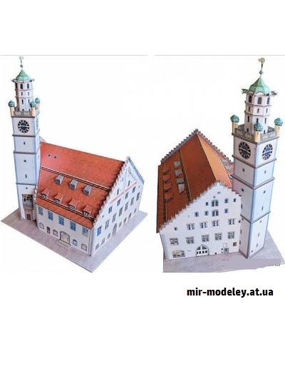 №9246 - Башня в Равенсбурге (Dieter Welz / Ausschneide Bogen 15) из бумаги — развертка (шаблон) papercraft скачать бесплатно | Мир бумажного моделирования