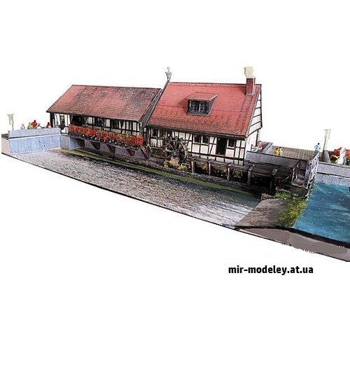 №9251 - Die Hammerschmiede am Blautopf in Blaubeuren (Dieter Welz / Ausschneide Bogen 20) из бумаги — развертка (шаблон) papercraft скачать бесплатно | Мир бумажного моделирования