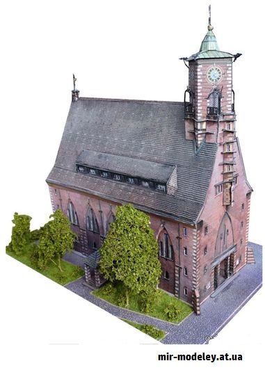 №9252 - Ulm - Martin Luther Kirche (Dieter Welz / Ausschneide Bogen 21) из бумаги — развертка (шаблон) papercraft скачать бесплатно | Мир бумажного моделирования