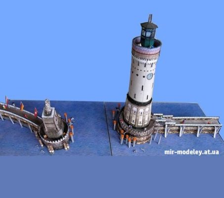 9258 majak i statuja lva v portu lindau leuchtturm loumlwe in lindau dieter welz ausschneide bogen 27 iz bumagi razvertka shablon papercraft skac 94d8961.jpg