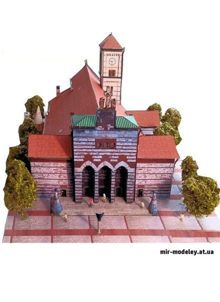 №9264 - Церковь Иоанна Крестителя / Kirche St. Johann Baptist in Neu-Ulm (Dieter Welz / Ausschneide Bogen 33) из бумаги — развертка (шаблон) papercraft скачать бесплатно | Мир бумажного моделирования