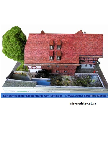 №9267 - Klostermühle Ulm-Söflingen / Водяная мельница (Dieter Welz / Ausschneide Bogen 36) из бумаги — развертка (шаблон) papercraft скачать бесплатно | Мир бумажного моделирования