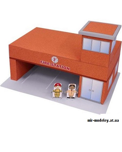 №9455 - Fire Station (Canon) из бумаги — развертка (шаблон) papercraft скачать бесплатно | Мир бумажного моделирования