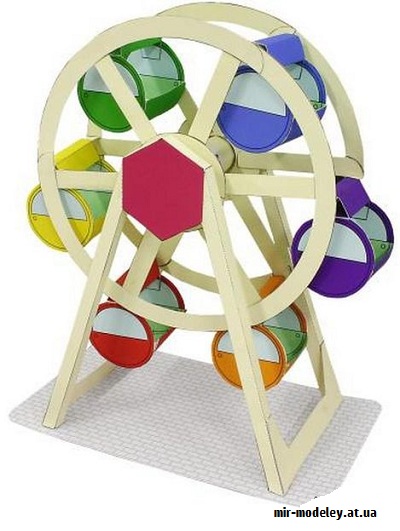 №9463 - Amusement Park (Ferris Wheel) (Canon) из бумаги — развертка (шаблон) papercraft скачать бесплатно | Мир бумажного моделирования