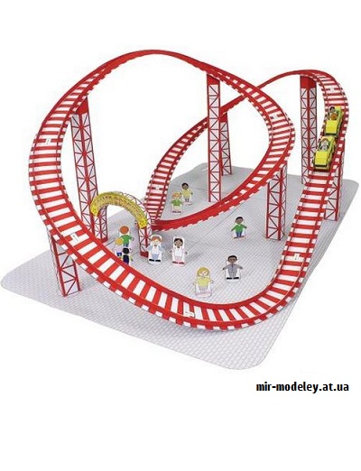 №9464 - Amusement Park (Roller Coaster) (Canon) из бумаги — развертка (шаблон) papercraft скачать бесплатно | Мир бумажного моделирования