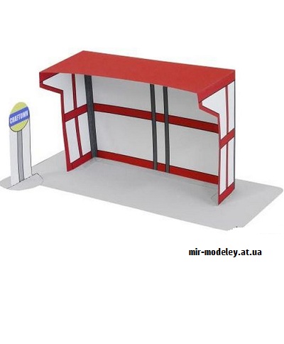 №9465 - Bus Stop (Canon) из бумаги — развертка (шаблон) papercraft скачать бесплатно | Мир бумажного моделирования