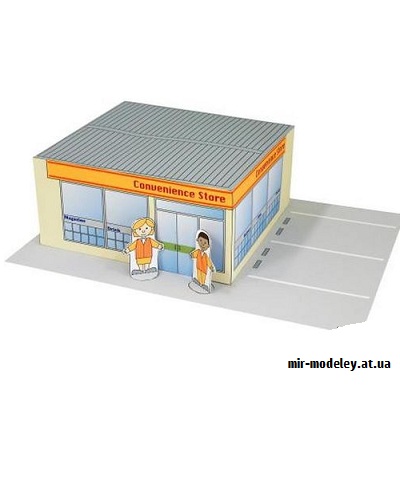 №9467 - Convenience Store (Canon) из бумаги — развертка (шаблон) papercraft скачать бесплатно | Мир бумажного моделирования