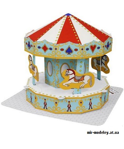 №9480 - Amusement Park(Merry-go-round) (Canon) из бумаги — развертка (шаблон) papercraft скачать бесплатно | Мир бумажного моделирования