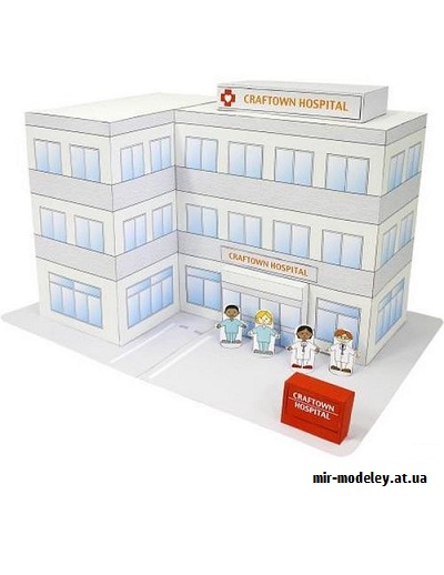 №9489 - Hospital (Canon) из бумаги — развертка (шаблон) papercraft скачать бесплатно | Мир бумажного моделирования