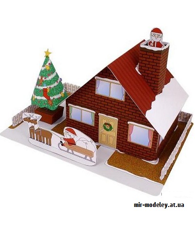 №9491 - House (Christmas) (Canon) из бумаги — развертка (шаблон) papercraft скачать бесплатно | Мир бумажного моделирования