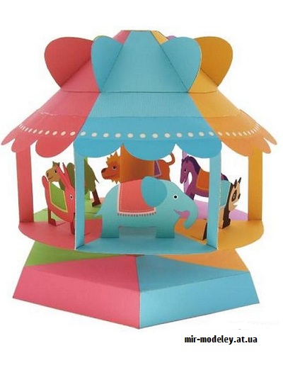 №9532 - Wind Powered Merry-go-round (Canon) из бумаги — развертка (шаблон) papercraft скачать бесплатно | Мир бумажного моделирования