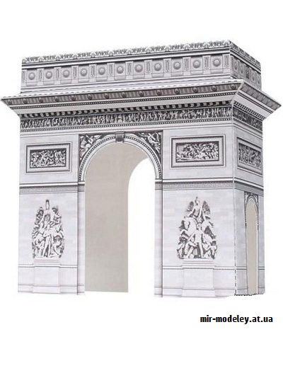 №9551 - Arc de Triomphe, France Mini Version (Canon) из бумаги — развертка (шаблон) papercraft скачать бесплатно | Мир бумажного моделирования