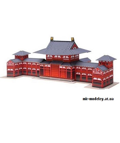 №9553 - Byodoin Phoenix Hall, Japan Mini Version (Canon) из бумаги — развертка (шаблон) papercraft скачать бесплатно | Мир бумажного моделирования