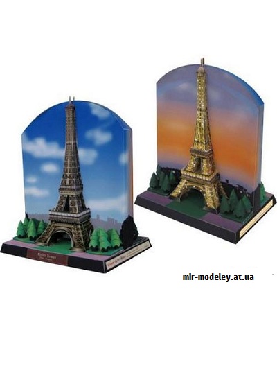 №9560 - Eiffel Tower, France (Canon) из бумаги — развертка (шаблон) papercraft скачать бесплатно | Мир бумажного моделирования