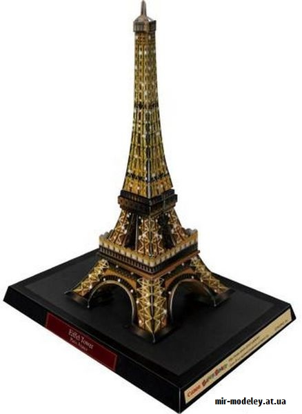 №9569 - Eiffel Tower (Night), France (Canon) из бумаги — развертка (шаблон) papercraft скачать бесплатно | Мир бумажного моделирования