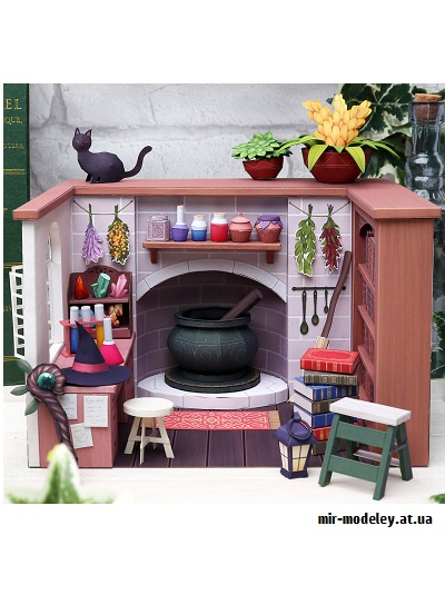№9608 - Miniature world (Witch's room) (Canon) из бумаги — развертка (шаблон) papercraft скачать бесплатно | Мир бумажного моделирования