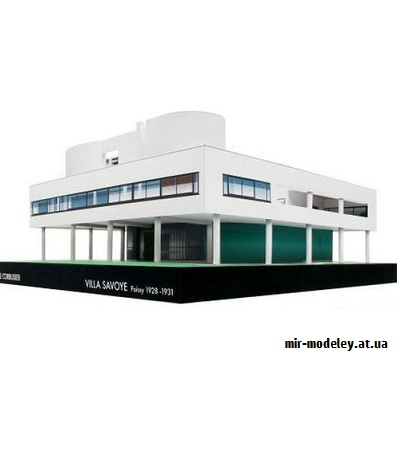 №9663 - Le Corbusier Villa Savoye (Canon) из бумаги — развертка (шаблон) papercraft скачать бесплатно | Мир бумажного моделирования
