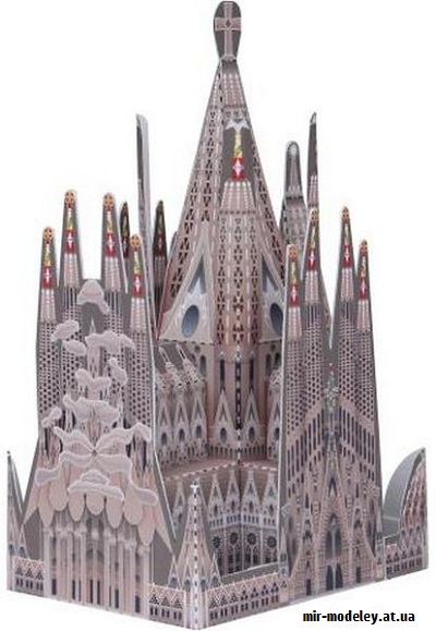 №9669 - Sagrada Familia, Spain Mini Version (Canon) из бумаги — развертка (шаблон) papercraft скачать бесплатно | Мир бумажного моделирования