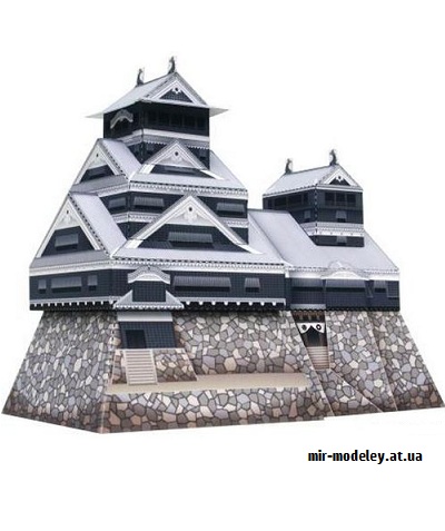 №9677 - Kumamoto Castle, Japan Mini Version (Canon) из бумаги — развертка (шаблон) papercraft скачать бесплатно | Мир бумажного моделирования