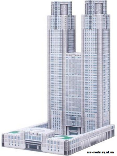 №9681 - Tokyo Metropolitan Government Building, Japan Mini Version (Canon) из бумаги — развертка (шаблон) papercraft скачать бесплатно | Мир бумажного моделирования