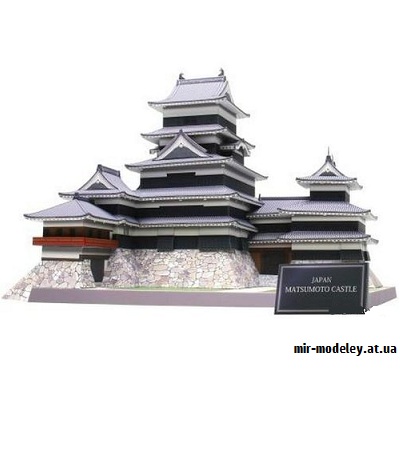 №9686 - Matsumoto Castle, Japan (Canon) из бумаги — развертка (шаблон) papercraft скачать бесплатно | Мир бумажного моделирования