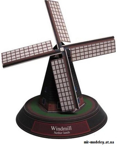 №9695 - Windmill, Holland (Canon) из бумаги — развертка (шаблон) papercraft скачать бесплатно | Мир бумажного моделирования