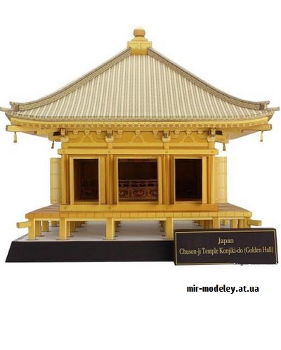 №9702 - Japan Chuson-ji Temple Konjiki-do (Golden Hall) (Canon) из бумаги — развертка (шаблон) papercraft скачать бесплатно | Мир бумажного моделирования