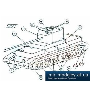 1125 challenger levsha 112002 iz bumagi razvertka shablon papercraft skachat besplatno mir bumazhnogo modelirovanija 5bb6617.jpg
