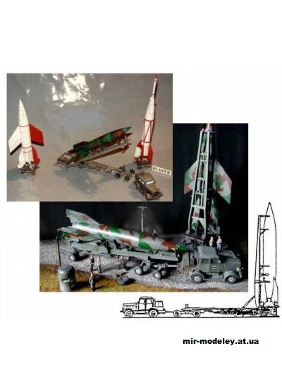 №1196 - Баллистическая ракета V-2 Rakete (WHM 1811) из бумаги — развертка (шаблон) papercraft скачать бесплатно | Мир бумажного моделирования