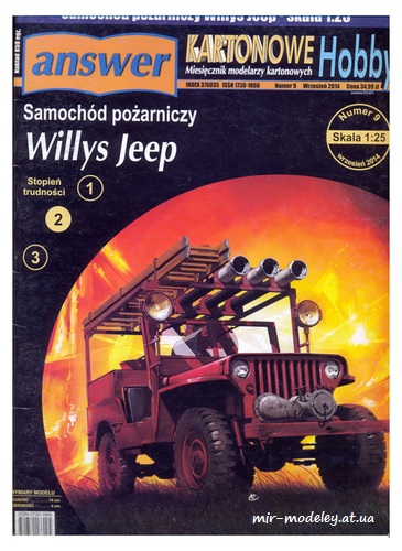 №15689 - Willys Jeep (Answer KH 2014-09) из бумаги — развертка (шаблон) papercraft скачать бесплатно | Мир бумажного моделирования