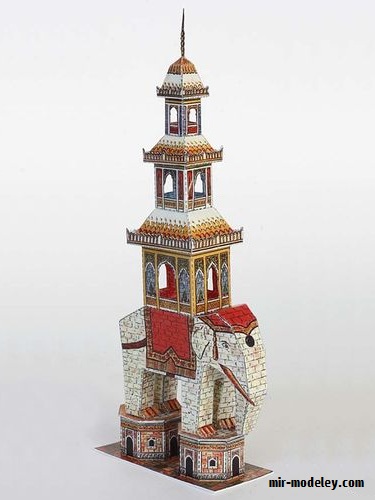 №17850 - Пагода на слоне / Elephant Pagoda из бумаги — развертка (шаблон) papercraft скачать бесплатно | Мир бумажного моделирования