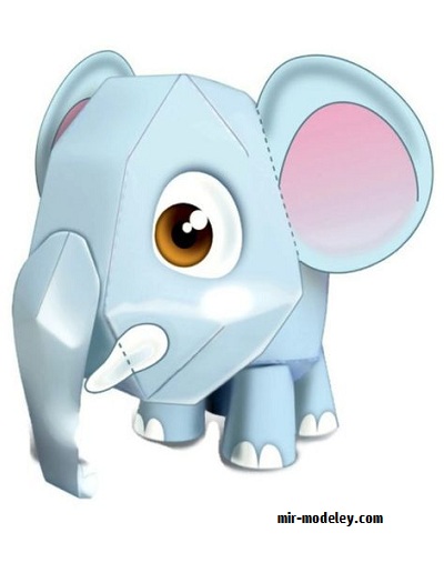 №17851 - Слон / Elefant из бумаги — развертка (шаблон) papercraft скачать бесплатно | Мир бумажного моделирования