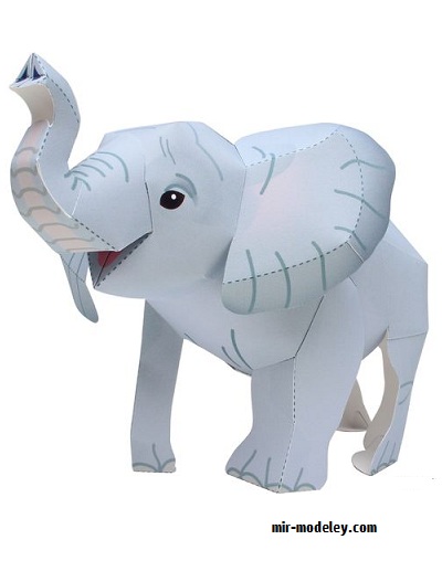 №17852 - Слон / Elefant (Canon) из бумаги — развертка (шаблон) papercraft скачать бесплатно | Мир бумажного моделирования