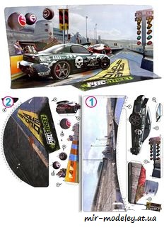№7984 - Diorama Need for Speed PROSTREET (ABC 1/2008 ) из бумаги — развертка (шаблон) papercraft скачать бесплатно | Мир бумажного моделирования