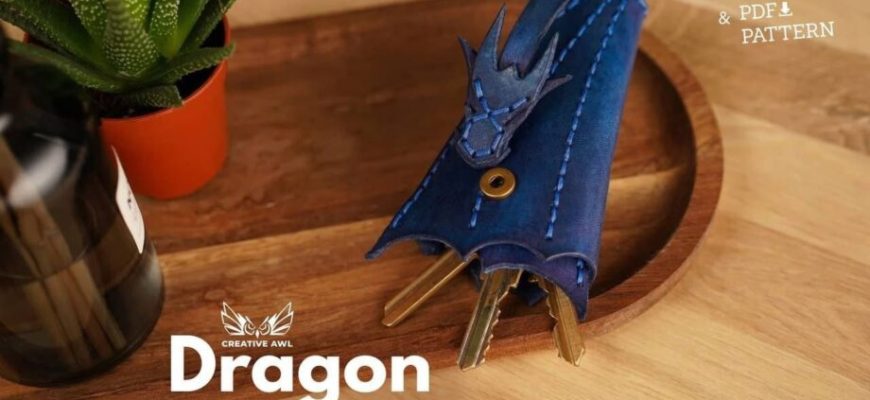 vykrojka kozhanaja kljuchnicy v vide drakona dragon key case 05f3f51.jpg