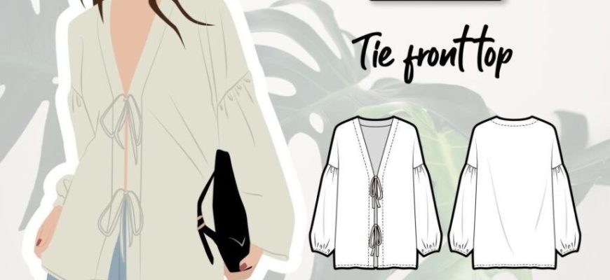 vykrojka zhenskaja ljogkaja tkanevaja letnjaja bluza na zavjazkah razmery xs xl c361261.jpg